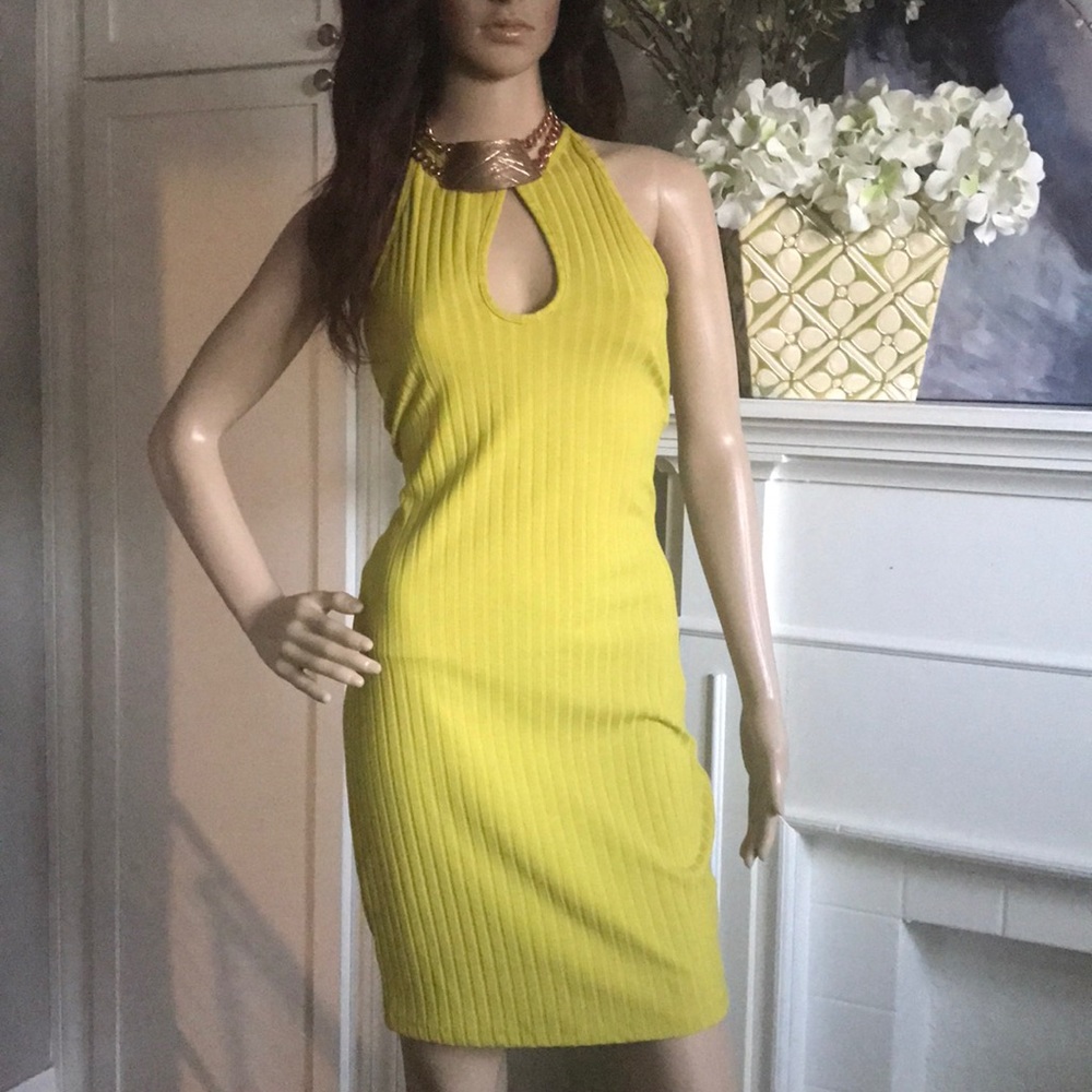  Halter Bodycon Dress - Lime